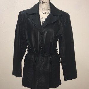 EUC Ladies Black leather jacket.